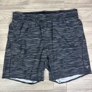 Zyia Active Pattern Lined Athletic Running Shorts Black sz XXL